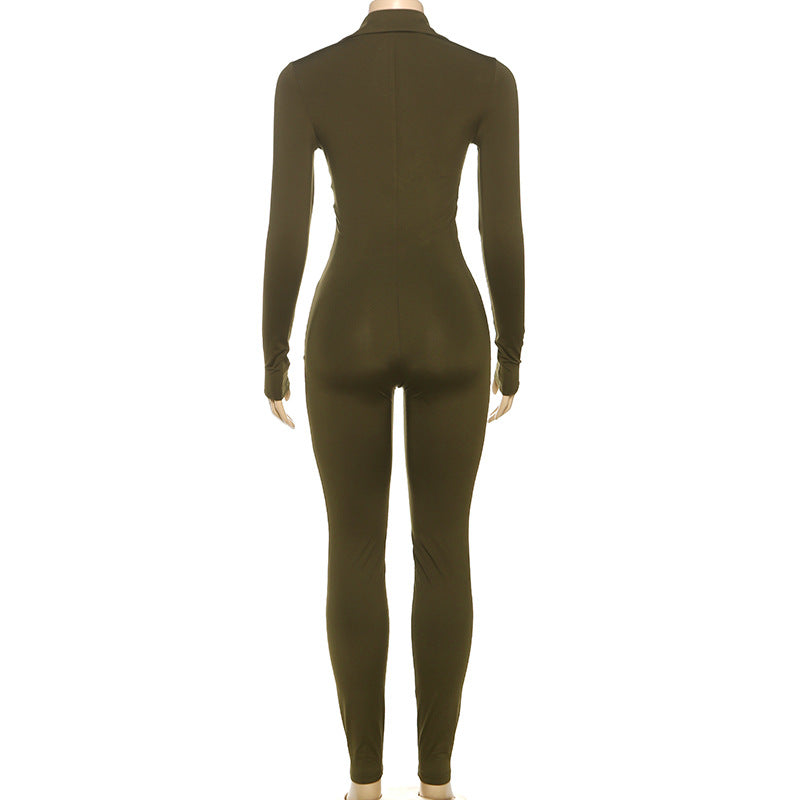 LADIES ONE PIECE JUMPSUIT BLACK / COFFEE / GREEN (SIZE S - L)