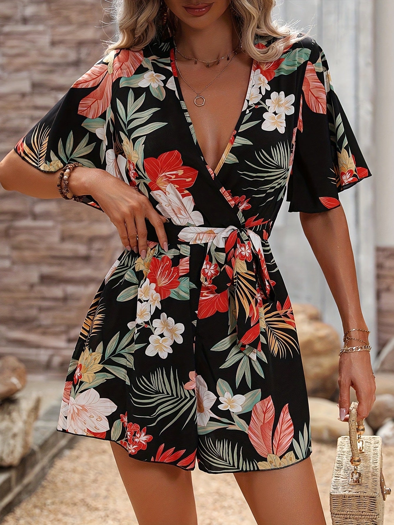 LADIES JUMPSUIT PLAYSUIT / ROMPER GREEN / BLACK / NAVY BLUE (SIZE S - L)