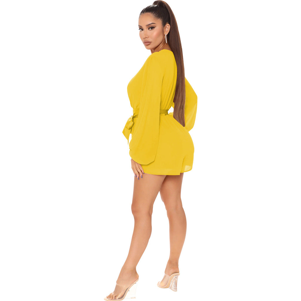 LADIES LONG SLEEVE PLAYSUIT / ROMPER 7 DIFFERENT COLOURS (SIZE S - 2XL)