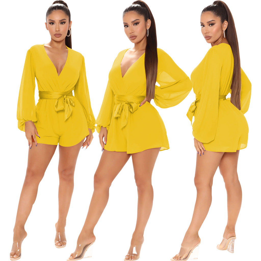 LADIES LONG SLEEVE PLAYSUIT / ROMPER 7 DIFFERENT COLOURS (SIZE S - 2XL)