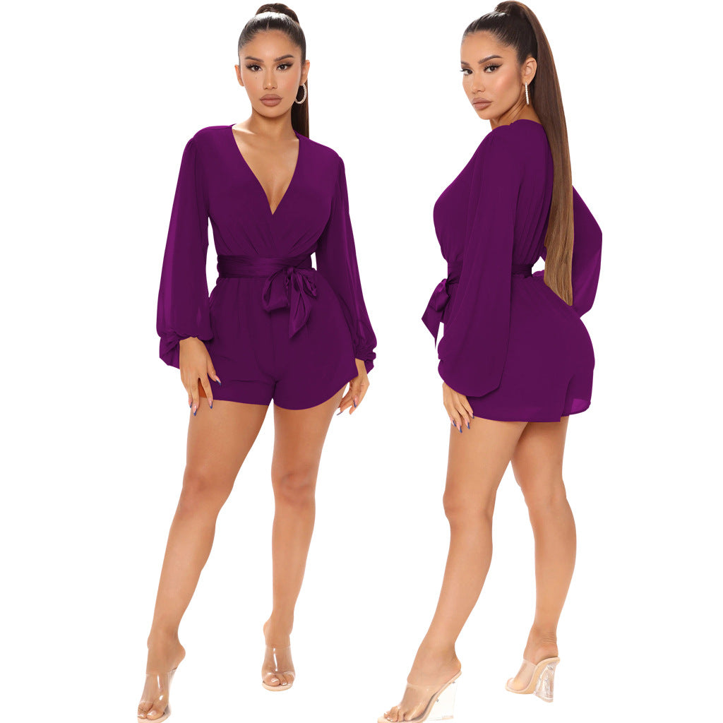 LADIES LONG SLEEVE PLAYSUIT / ROMPER 7 DIFFERENT COLOURS (SIZE S - 2XL)