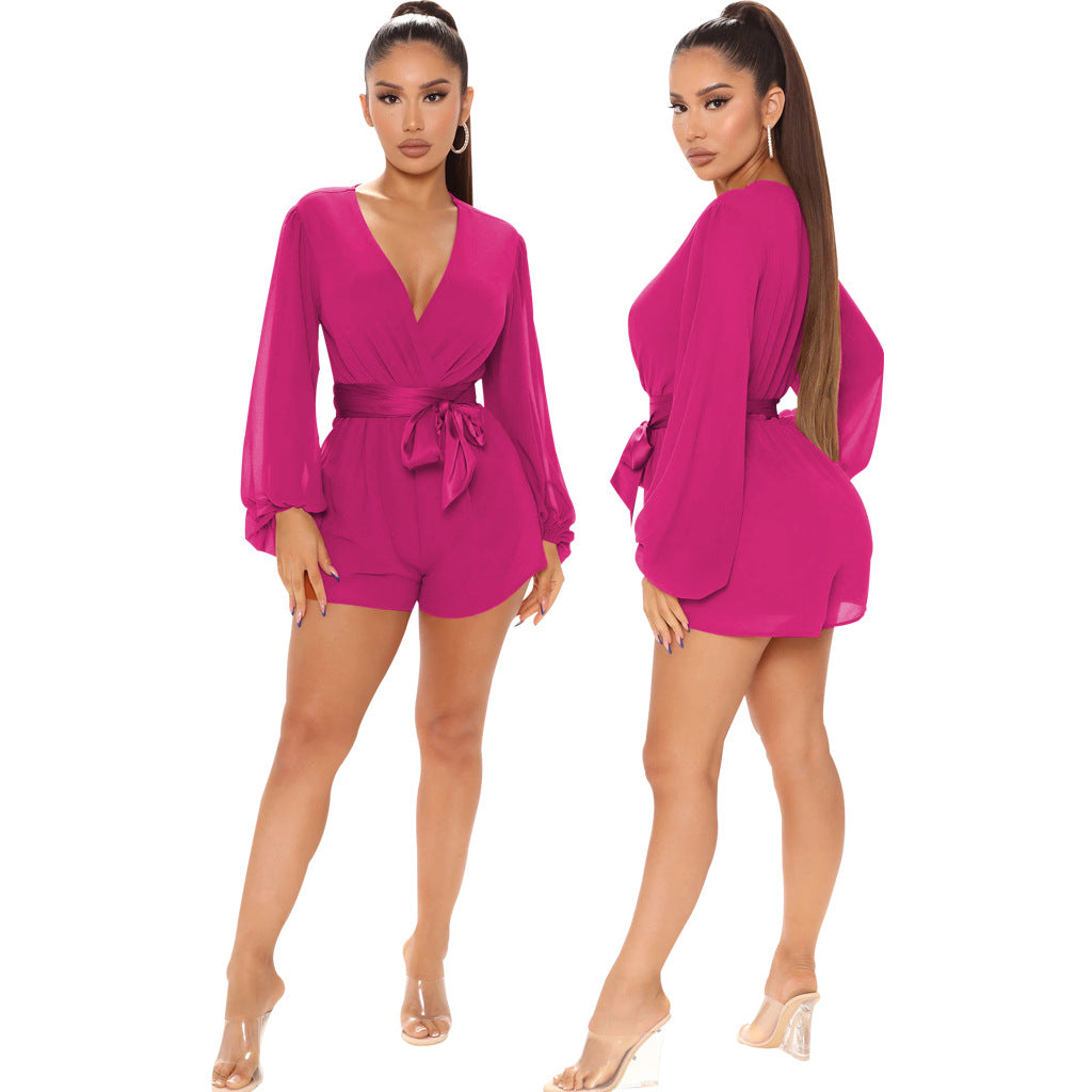 LADIES LONG SLEEVE PLAYSUIT / ROMPER 7 DIFFERENT COLOURS (SIZE S - 2XL)