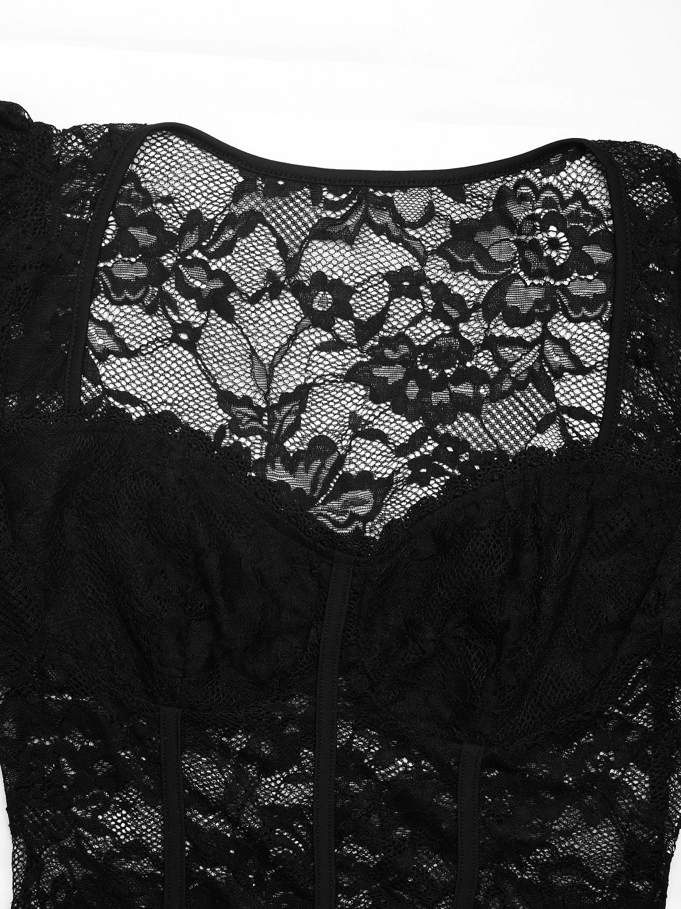 LADIES LACE BODYSUIT BLACK (SIZE S - XL)
