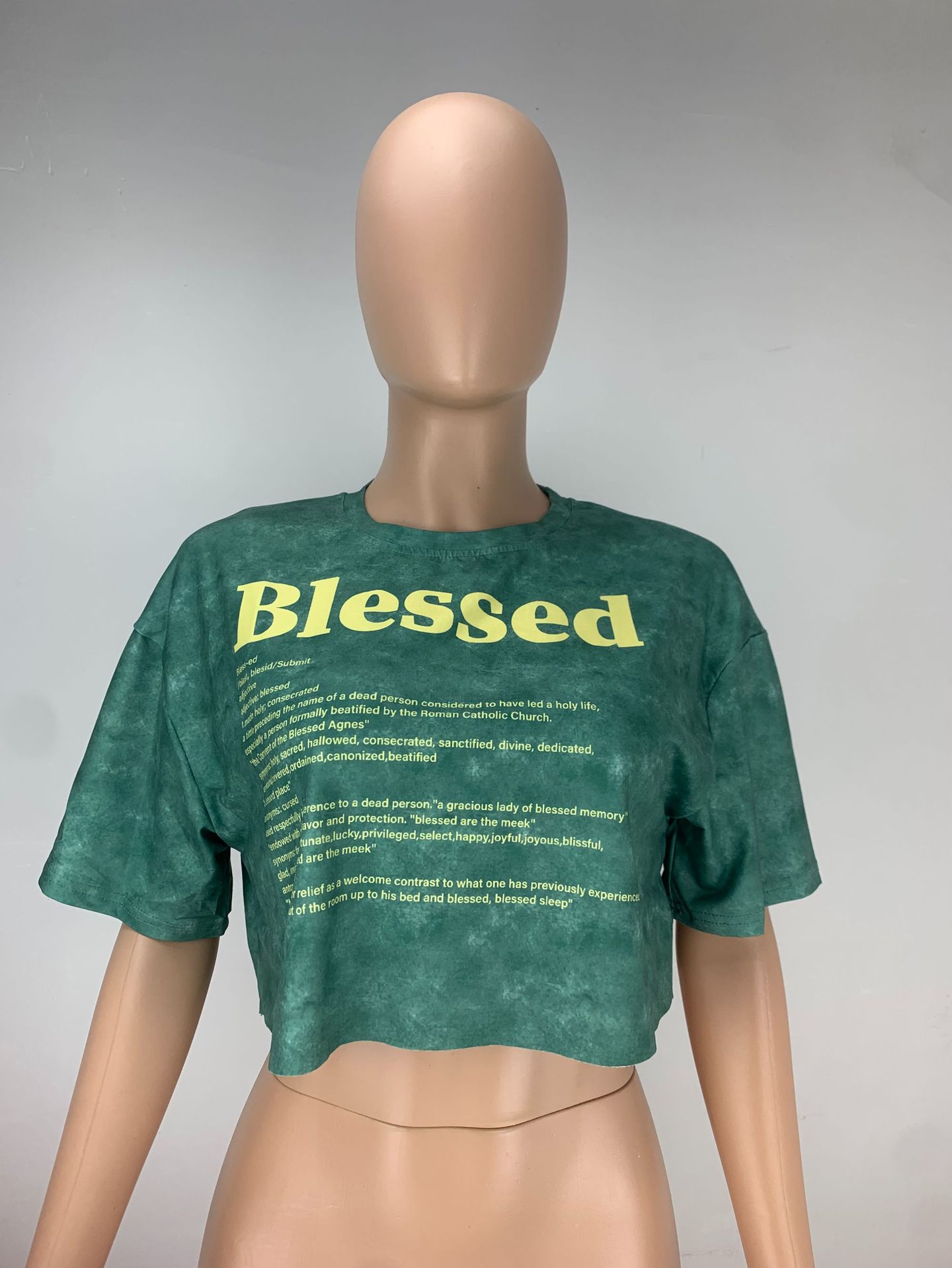 LADIES CROPPED T-SHIRT GREEN (SIZE XS - XL)