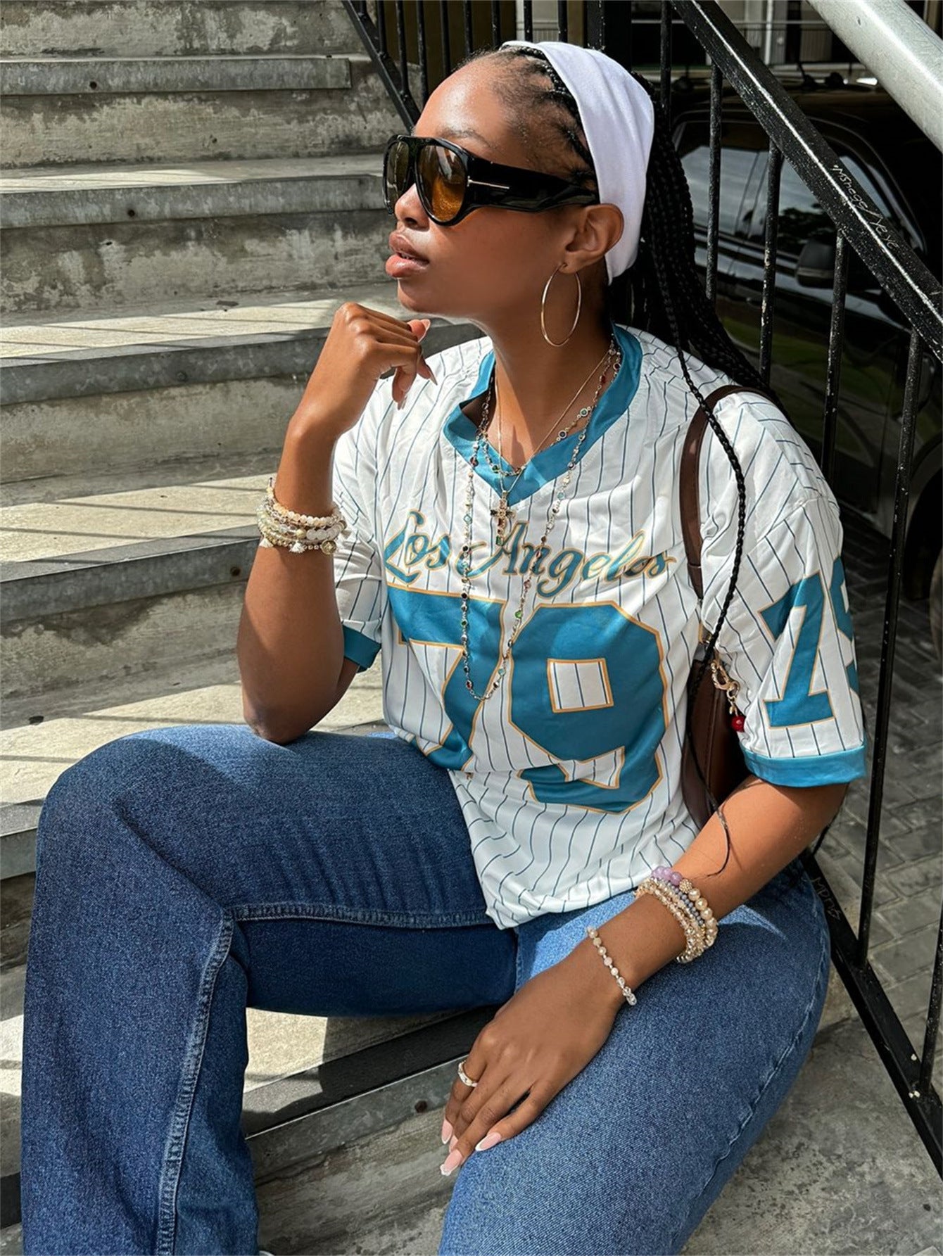 LADIES PRINTED T-SHIRT BLACK / TURQUOISE BLUE / WINE RED (SIZE S - L)