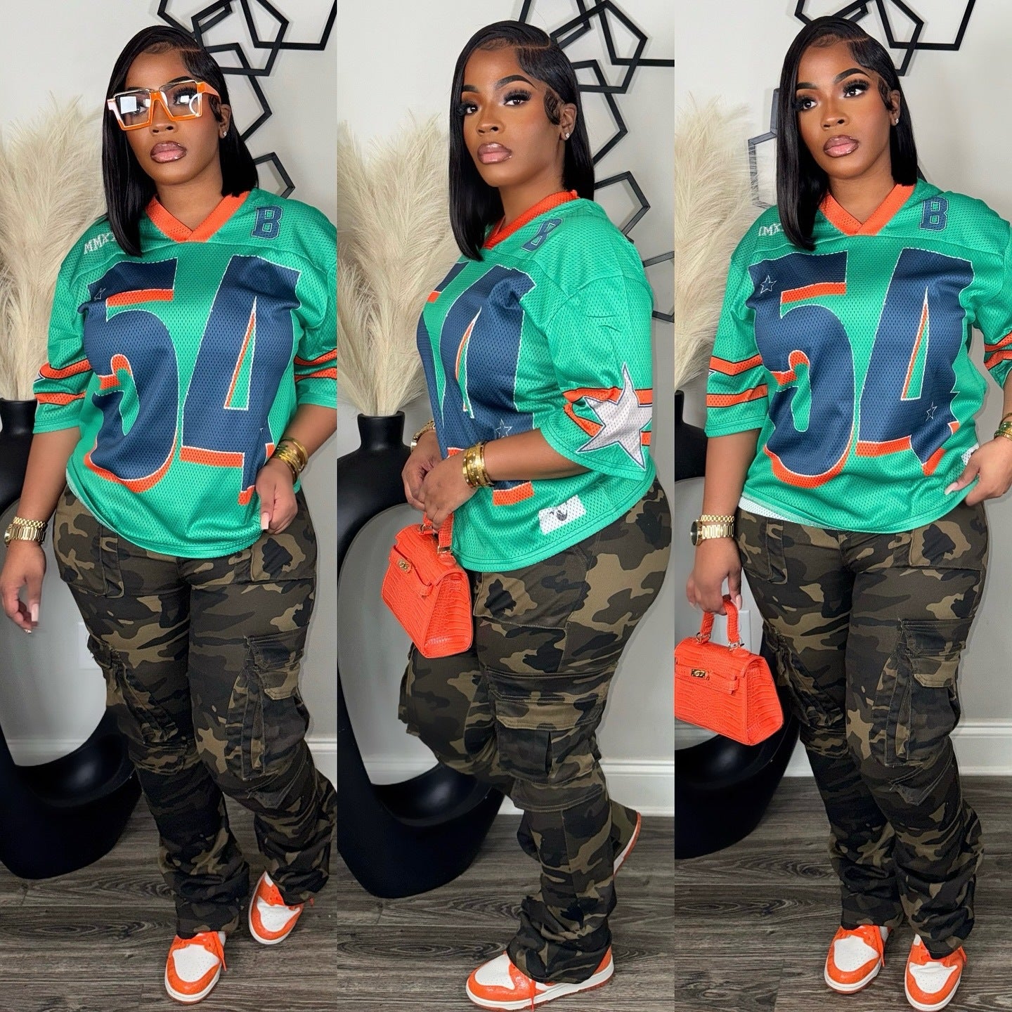 LADIES PRINTED T-SHIRT BLACK / BLUE / GREEN (FREE SIZE)