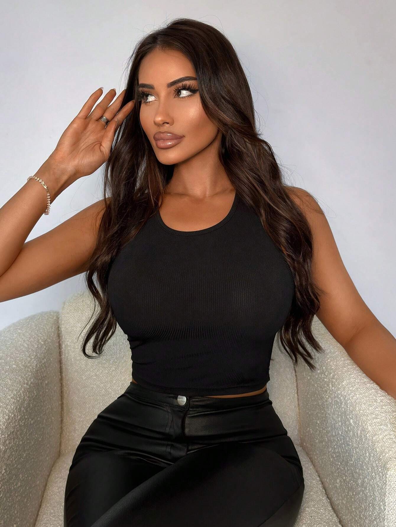 LADIES TANK TOP BLACK (SIZE S - XL)