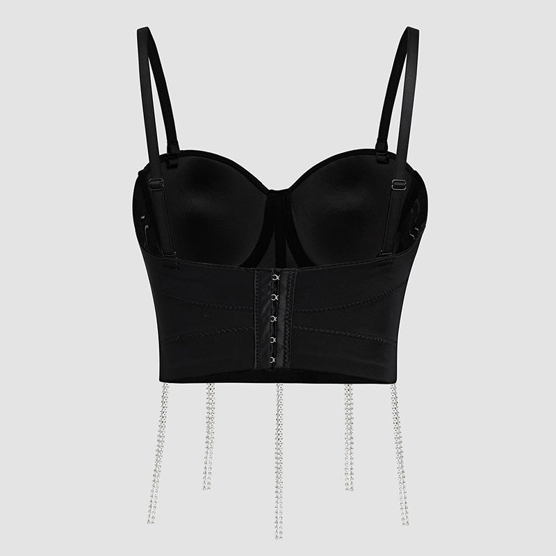 LADIES SEXY NIGHTCLUB TOP BLACK (SIZE XS/34B - L/40C)