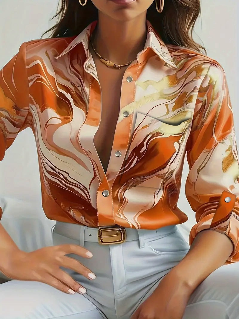 LADIES LONG SLEEVE SHIRT PINK / BLUE / ORANGE (SIZE S - 2XL)