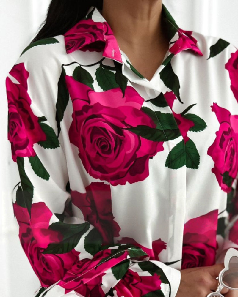 LADIES LONG SLEEVE SHIRT DARK PINK (SIZE S - XL)