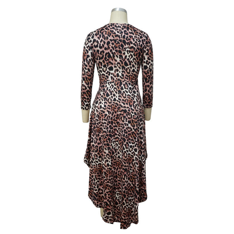 LADIES LONG SLEEVE DRESS / TOP LEOPARD (SIZE S - 2XL)