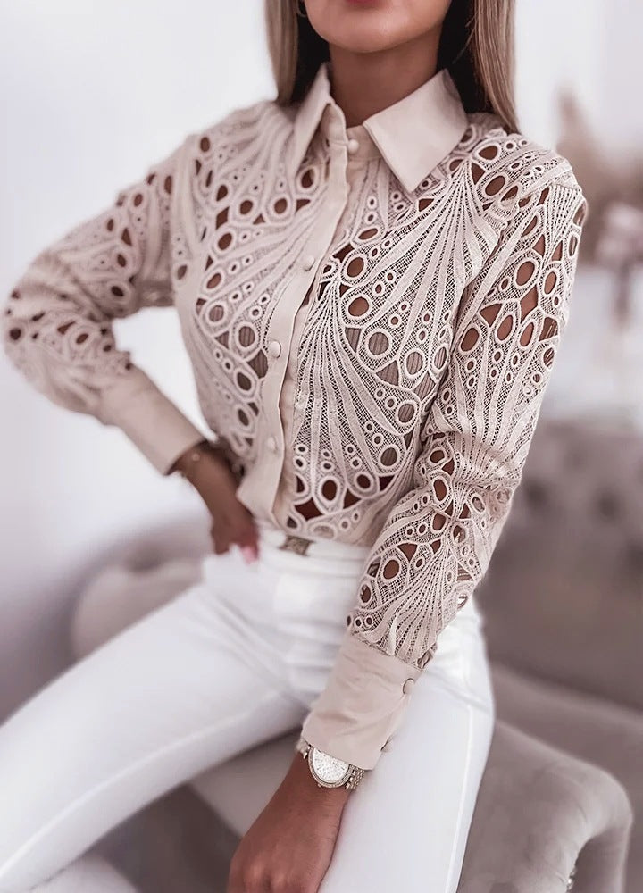 LADIES LONG SLEEVE SHIRT WHITE / BLACK / PINK (SIZE S - 2XL)