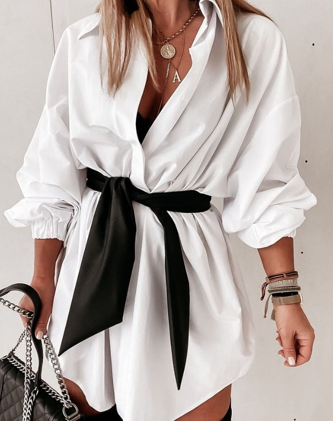 LADIES LONG SLEEVE SHIRT WHITE (SIZE S - 2XL)