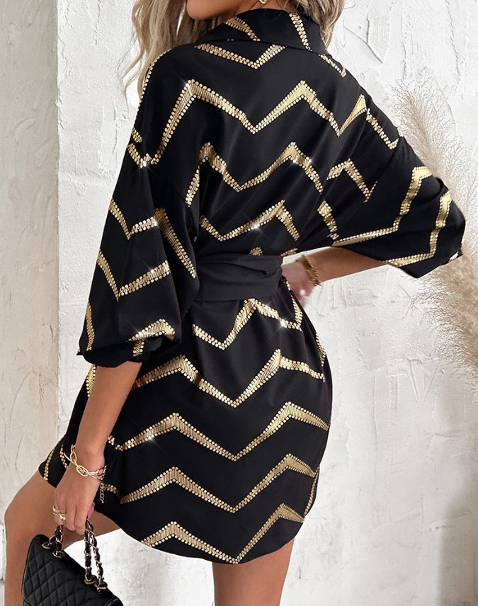 LADIES LONG SLEEVE DRESS / SHIRT BLACK / BLUE / RED (SIZE S - 2XL)