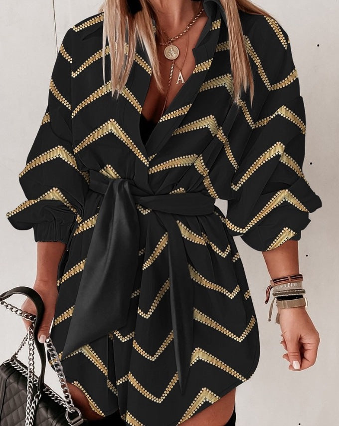 LADIES LONG SLEEVE DRESS / SHIRT BLACK / BLUE / RED (SIZE S - 2XL)