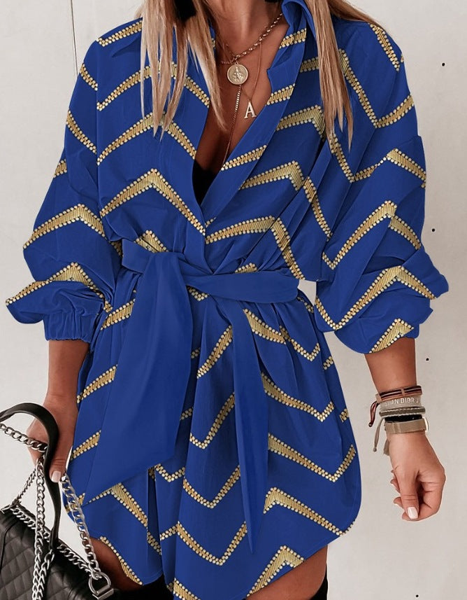 LADIES LONG SLEEVE DRESS / SHIRT BLACK / BLUE / RED (SIZE S - 2XL)