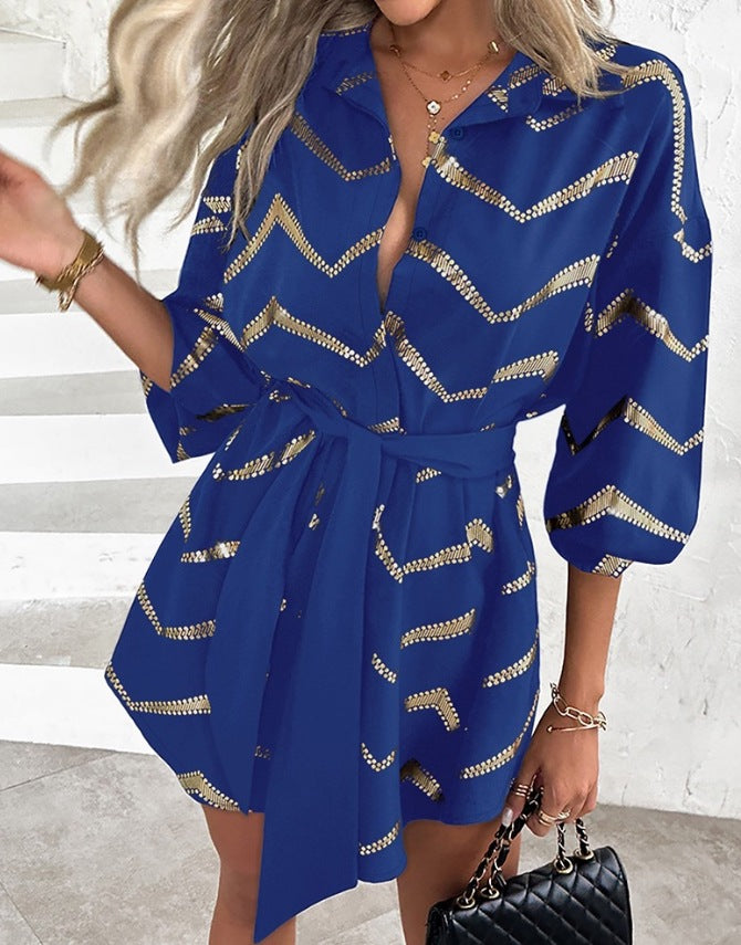 LADIES LONG SLEEVE DRESS / SHIRT BLACK / BLUE / RED (SIZE S - 2XL)