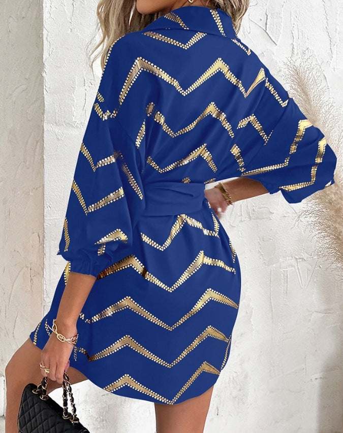 LADIES LONG SLEEVE DRESS / SHIRT BLACK / BLUE / RED (SIZE S - 2XL)
