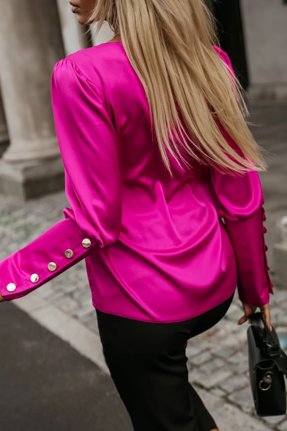 LADIES LONG SLEEVE SHIRT DARK PINK / DARK BLUE / KHAKI (SIZE S - 2XL)
