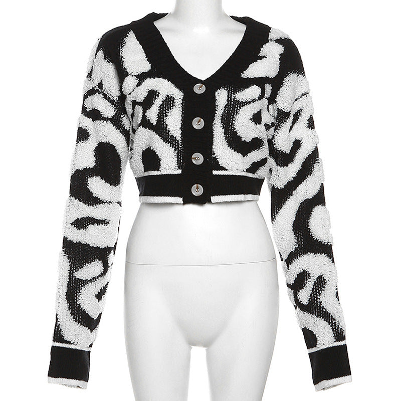 LADIES LONG SLEEVE CROPPED SWEATER / CARDIGAN BLACK / PINK / RED / PURPLE / KHAKI / GREEN / BLUE (SIZE S - L)