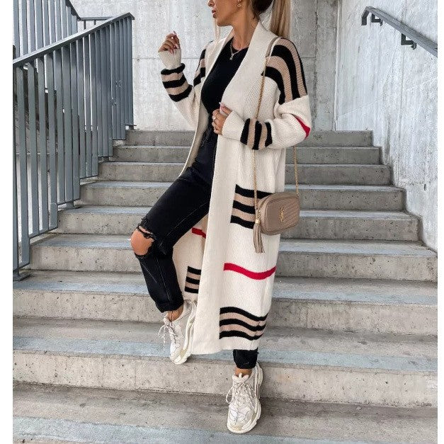 LADIES LONG SLEEVE CARDIGAN / COAT WHITE / GRAY / BLACK / CAMEL (SIZE S - XL)