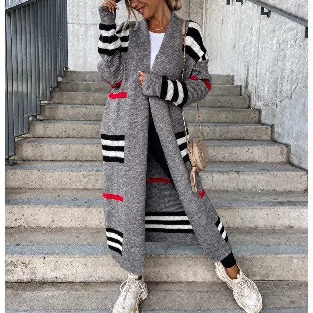 LADIES LONG SLEEVE CARDIGAN / COAT WHITE / GRAY / BLACK / CAMEL (SIZE S - XL)