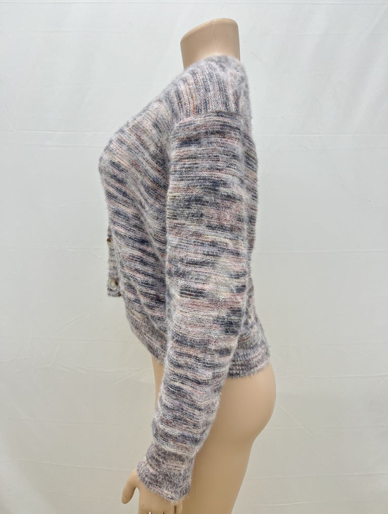 LADIES LONG SLEEVE KNITTED SWEATER GRAY (SIZE S - XL)