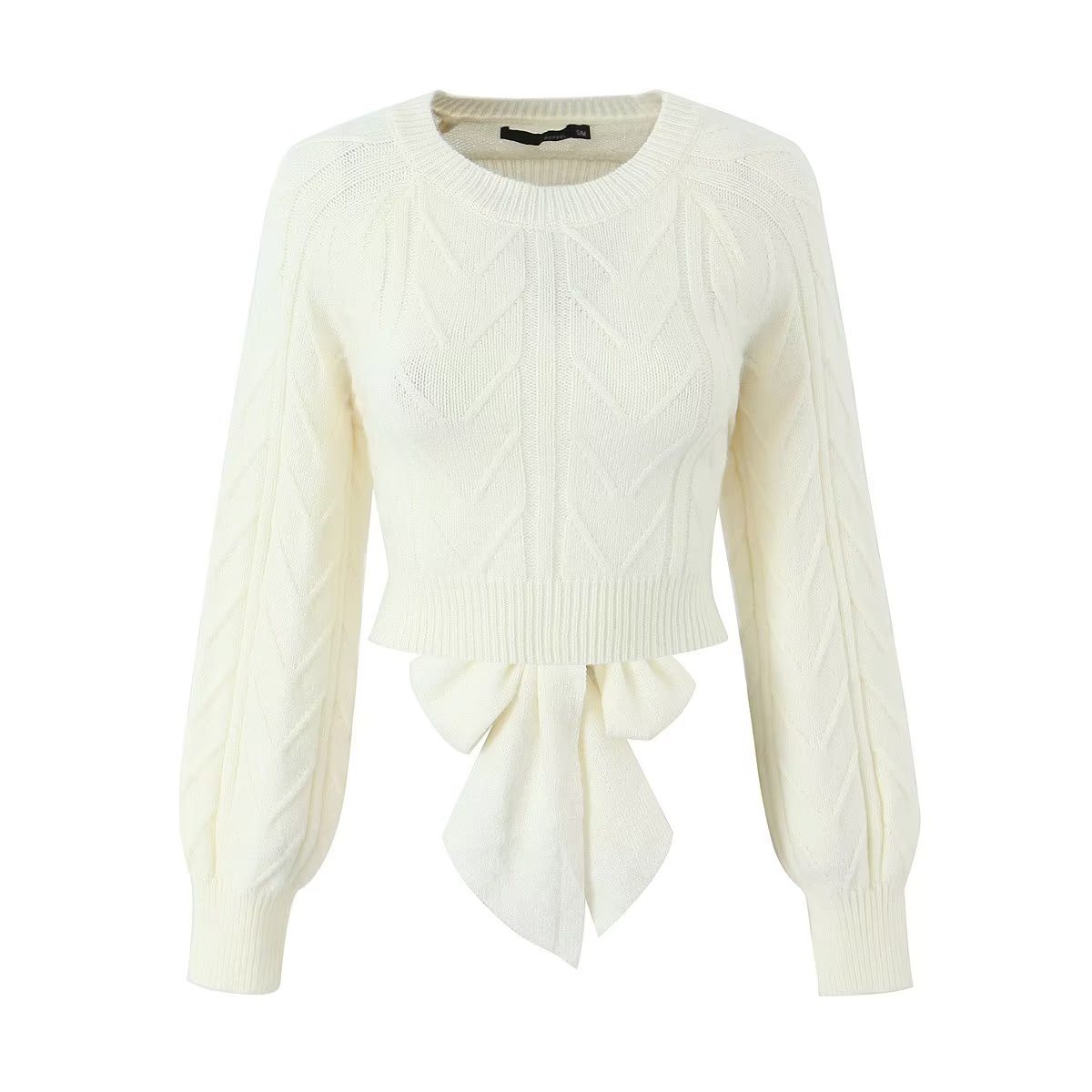 LADIES BACKLESS SWEATER TOP GRAY / WHITE (SIZE S / M)
