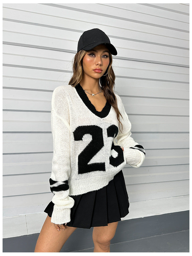 LADIES LONG SLEEVE FAKE PIECE SWEATER (SIZE S - XL)