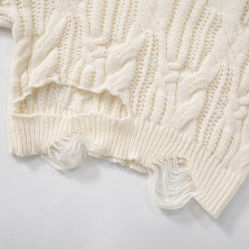 LADIES LONG SLEEVE SWEATER WHITE (SIZE S - L)