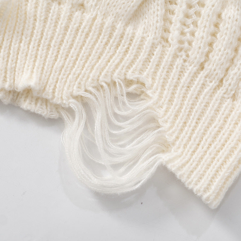 LADIES LONG SLEEVE SWEATER WHITE (SIZE S - L)