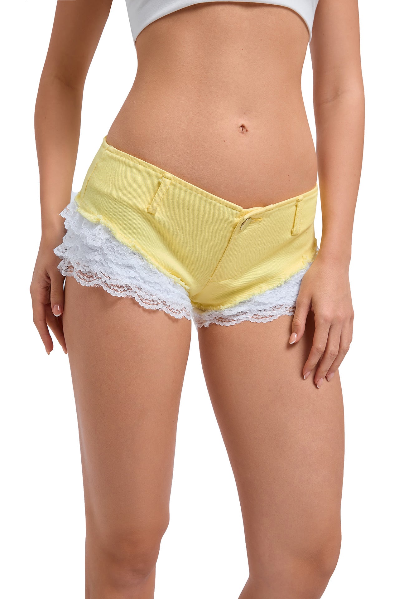 LADIES LOW WAIST DENIM SHORTS BLUE / PINK / LIGHT BLUE / YELLOW / RED (SIZE S - XL)