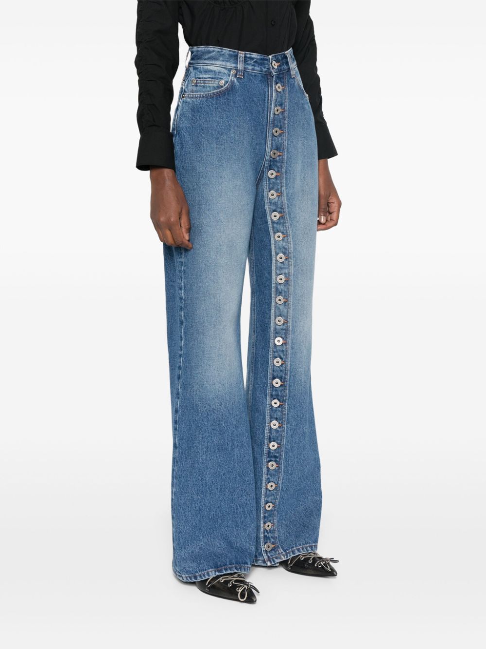 LADIES STRAIGHT LEG JEANS BLUE DENIM (SIZE S - 2XL)