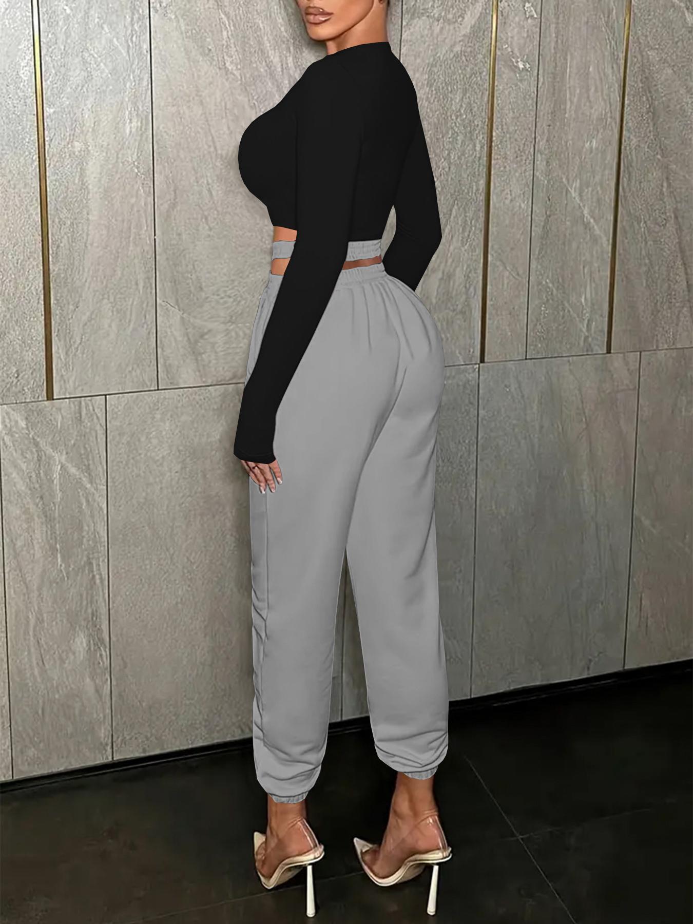 LADIES CASUAL PANTS BLACK / WHITE / GRAY / ORANGE (SIZE S - 2XL)