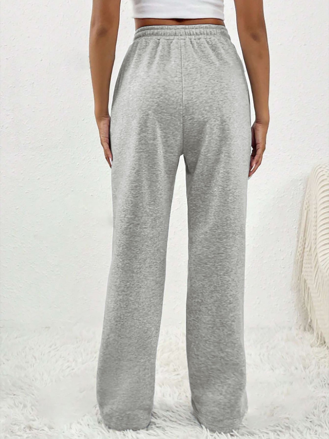 LADIES WIDE LEG TROUSERS GRAY (SIZE S - 2XL)