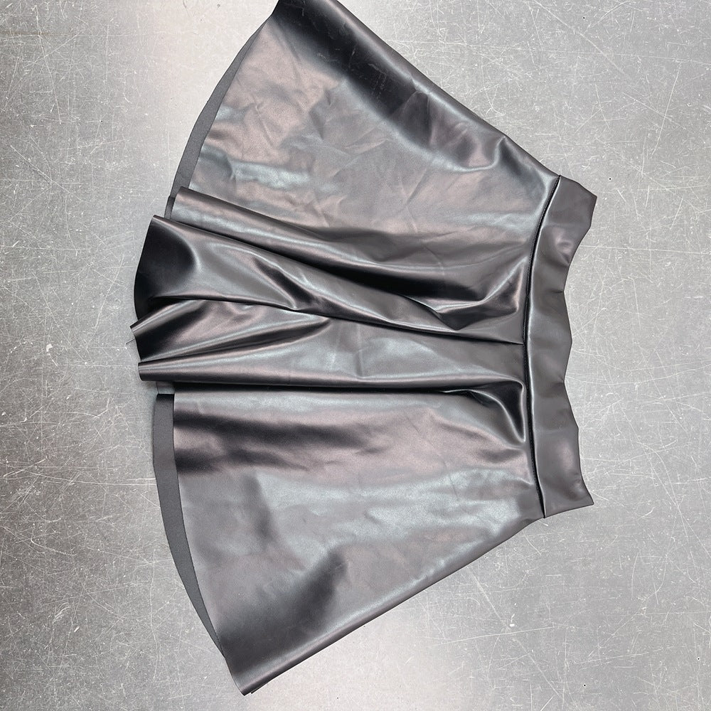 LADIES PU LEATHER PANTS SKIRT BLACK (SIZE S - XL)
