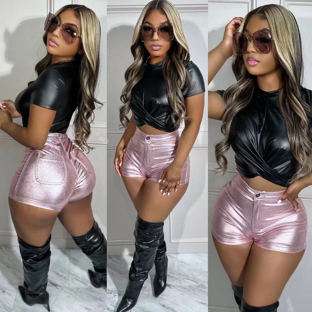LADIES SEXY SHORTS 8 DIFFERENT METALLIC COLOURS (SIZE S / M / L / XL / 2XL)