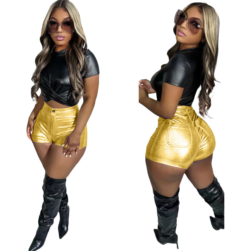 LADIES SEXY SHORTS 8 DIFFERENT METALLIC COLOURS (SIZE S / M / L / XL / 2XL)