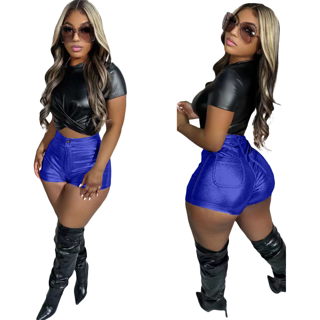 LADIES SEXY SHORTS 8 DIFFERENT METALLIC COLOURS (SIZE S / M / L / XL / 2XL)