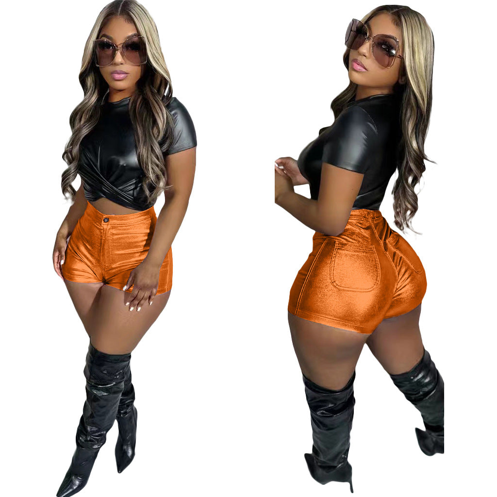LADIES SEXY SHORTS 8 DIFFERENT METALLIC COLOURS (SIZE S / M / L / XL / 2XL)