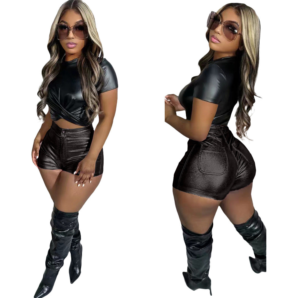 LADIES SEXY SHORTS 8 DIFFERENT METALLIC COLOURS (SIZE S / M / L / XL / 2XL)