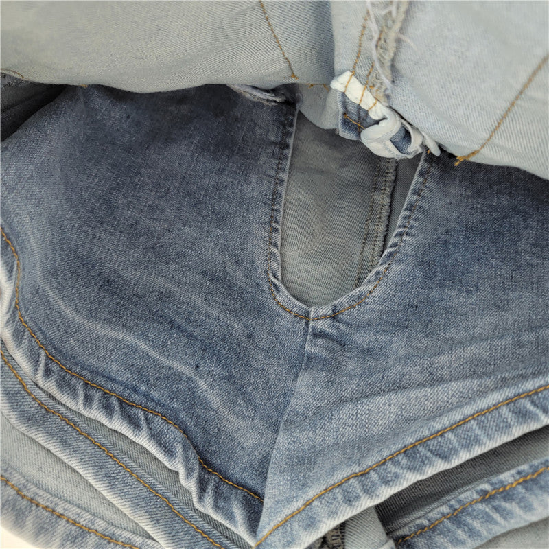 LADIES SHORT DENIM SKIRT BLUE / BLACK / LIGHT BLUE (SIZE S - XL)