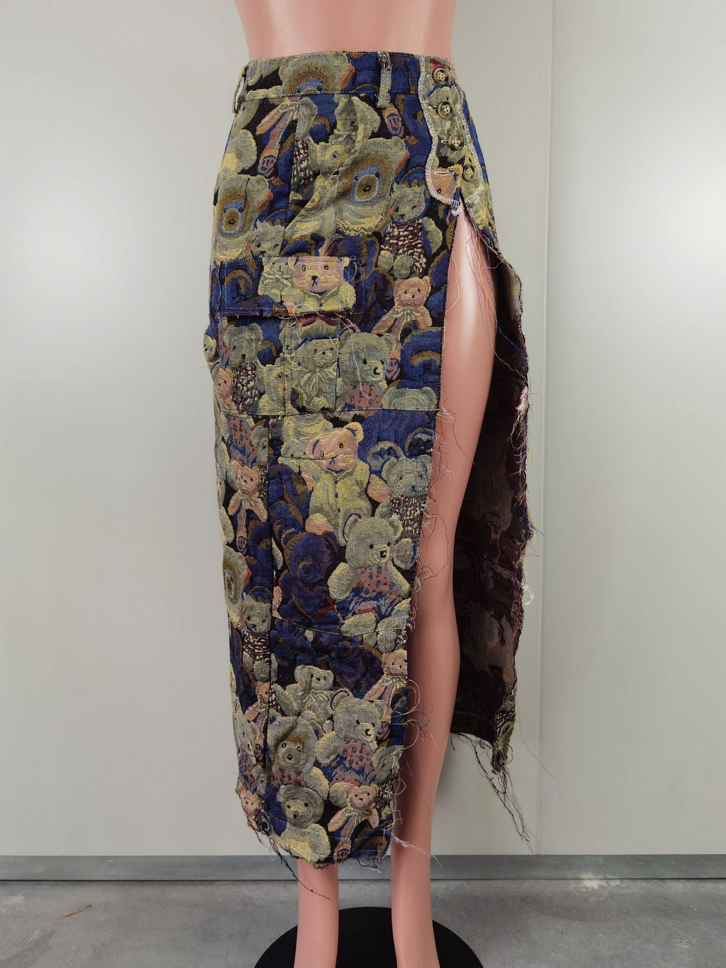 LADIES LONG SKIRT DARK KHAKI (SIZE S - 2XL)
