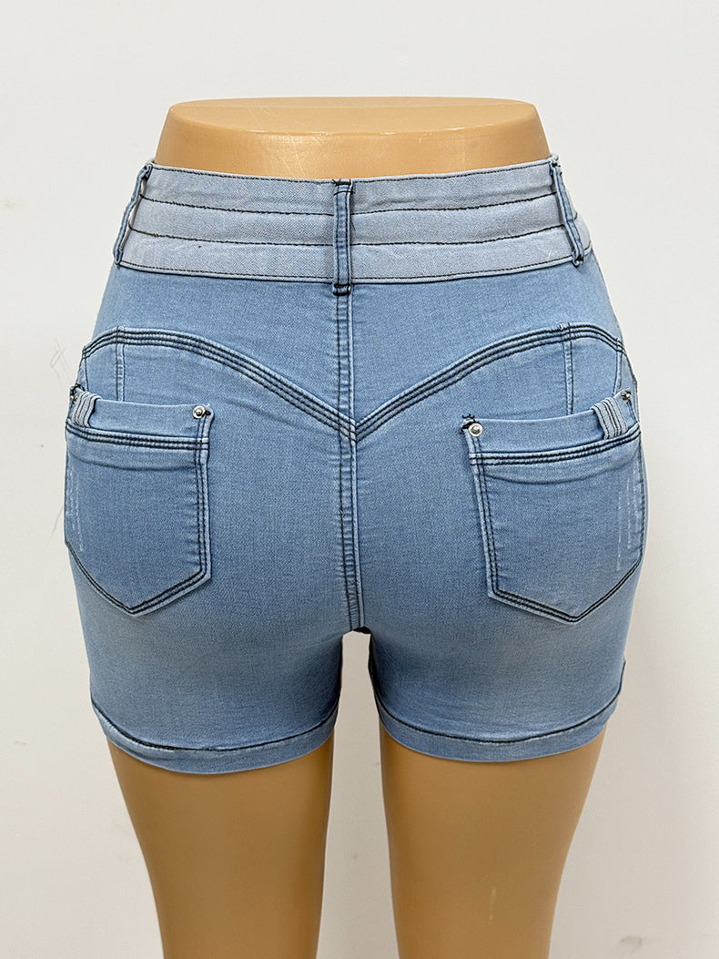 LADIES DENIM SKORTS LIGHT BLUE DENIM (SIZE S - L)