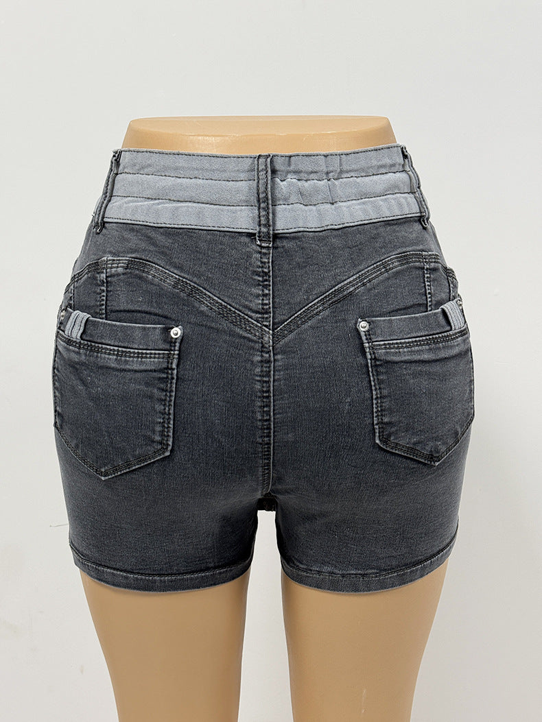 LADIES DENIM SKORTS DARK GRAY (SIZE S - 2XL)