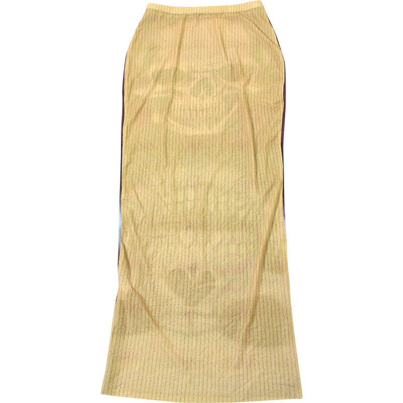 LADIES LONG SKIRT PRINTED (SIZE S - L)