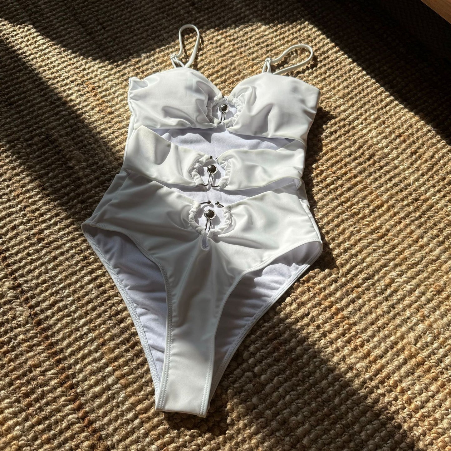 LADIES ONE PIECE SWIMSUIT WHITE (SIZE S - L)