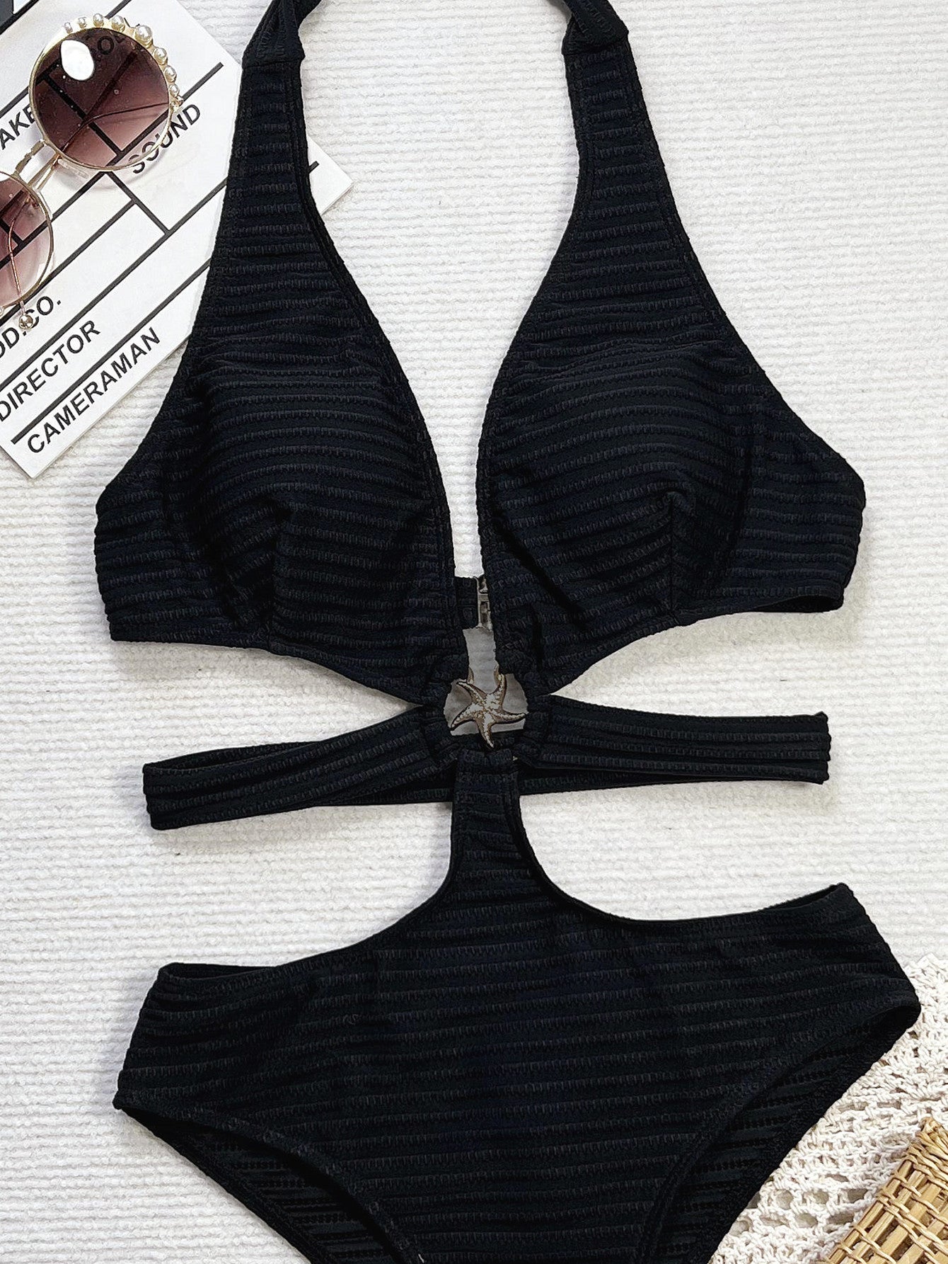 LADIES ONE PIECE SWIMSUIT BLACK (SIZE S - L)