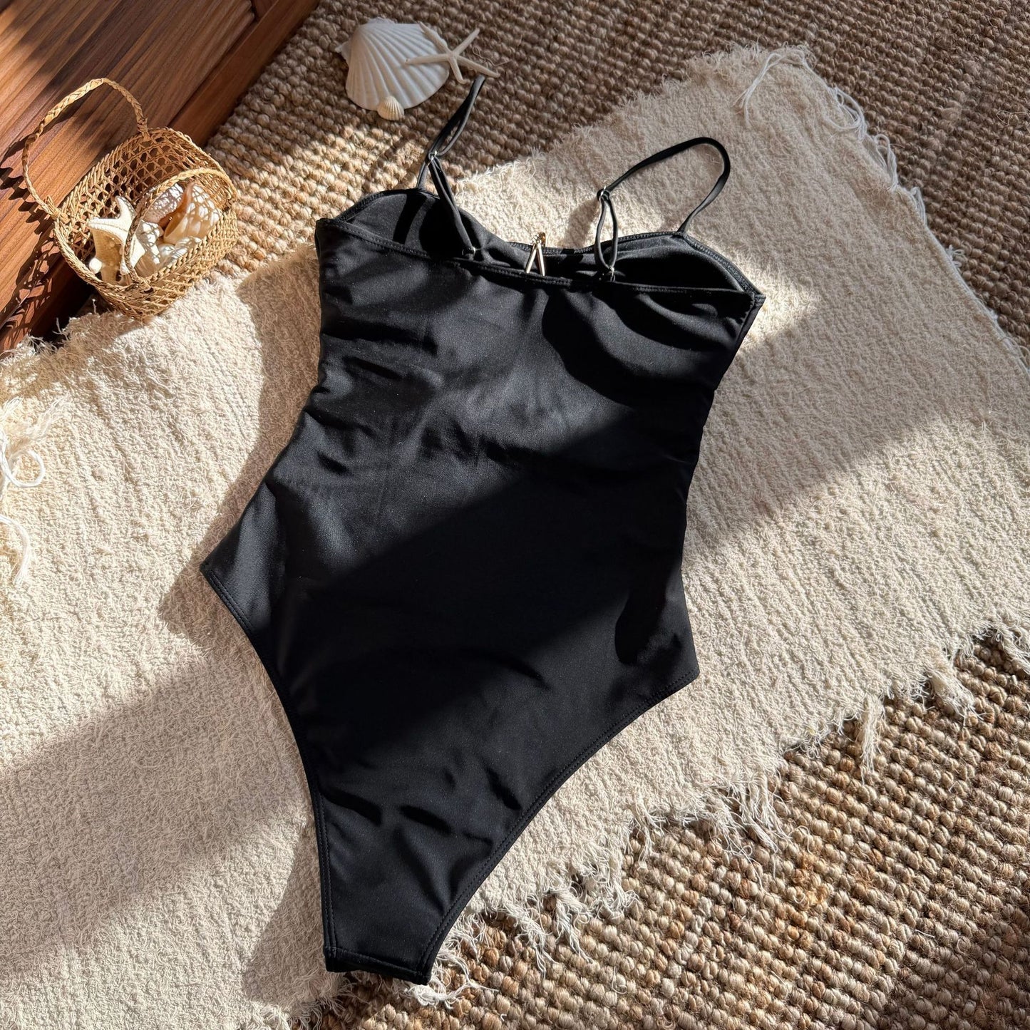 LADIES ONE PIECE SWIMSUIT WHITE / BLACK (SIZE S - L)