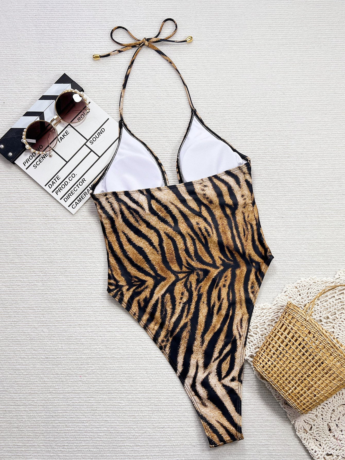 LADIES ONE PIECE SWIMSUIT LEOPARD (SIZE S - L)